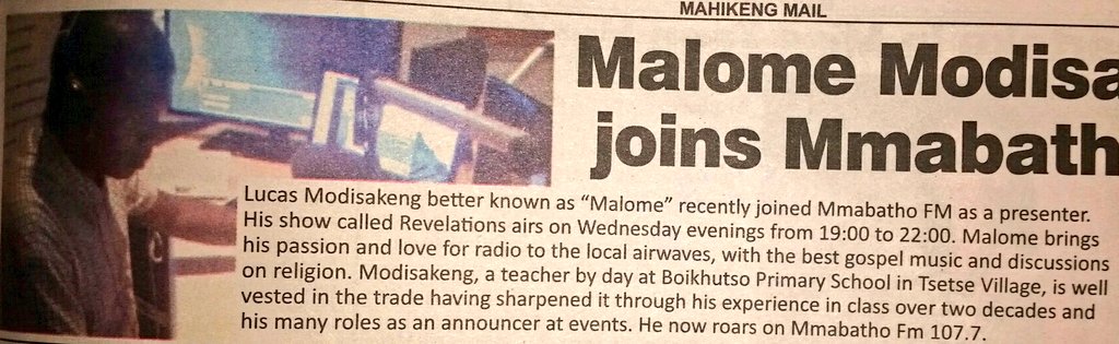 NorthWestZA's tweet photo. Malome Modisakeng joins @MmabathoFM
#TheMail #pg13 https://t.co/pKhC9xJETy