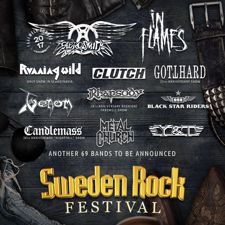 Tickets and more bands released! #runningwid #venom #Inflames #blackstarriders #clutch #rhapsody Tickets: swedenrock.com