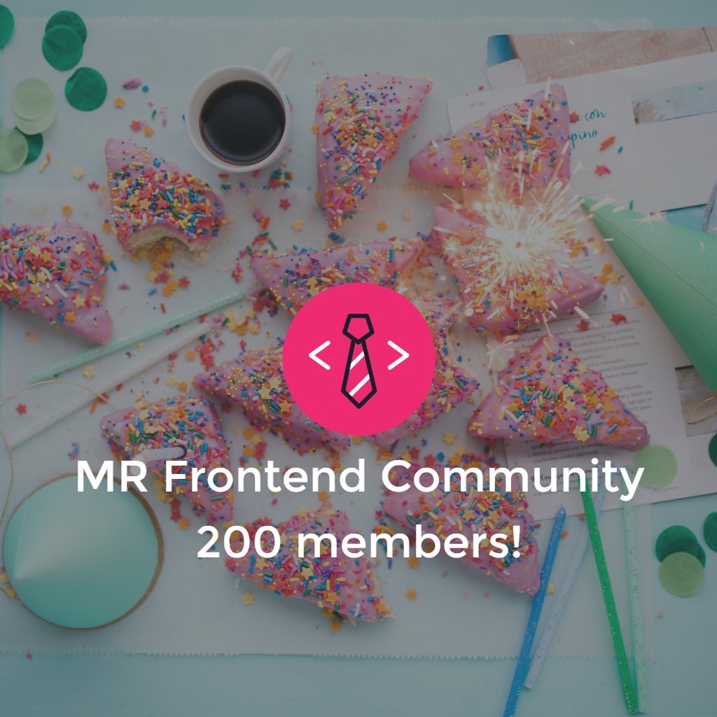 devbyrayray's tweet photo. Yes! We are with 200 members right now :-) #mrfronted #community #200members https://t.co/13y7TfwOvc