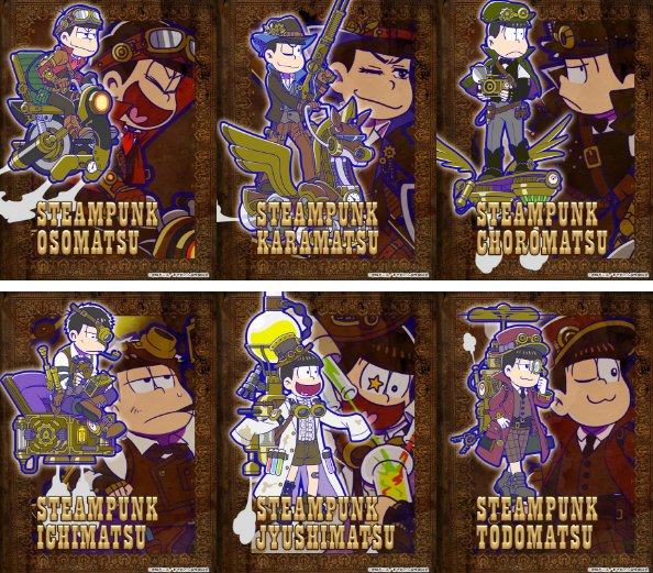 おそ松さん　へそくりウォーズ　スチームパンク　缶バッジ　6種セット おそ松さんクラスタ【松クラ】 on X: 