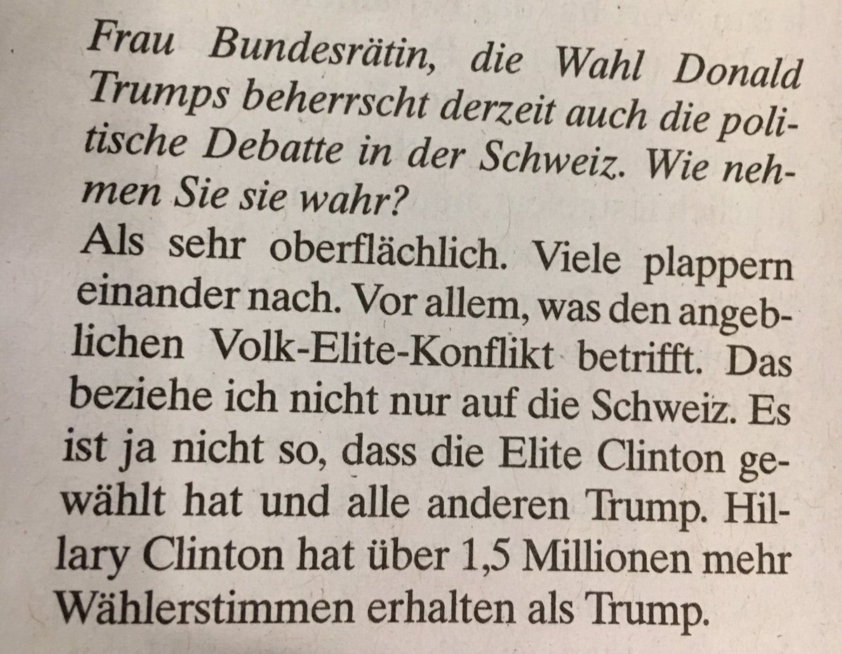 phossli's tweet photo. 'Viele plappern einander nach.' Simonetta Sommaruga in der @NZZ über den #Trumpathon in den Medien. https://t.co/nRjRJWVYDC
