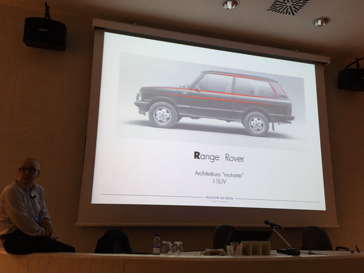 autox's tweet photo. And De Silva mentions creation of a 'mutant' design architecture of the @LandRover Range Rover creating the modern SUV #mastersofcardesign https://t.co/umoffqRogV