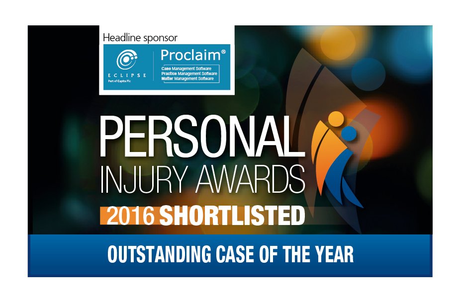 WinnSolicitors's tweet photo. We're excited to be up twice for #CaseOfTheYear in tonight's @Eclipse_Legal #Proclaim #PIAwards16 @ClaimsMedia. Good luck to all nominees! https://t.co/i4Mn50Ckoc