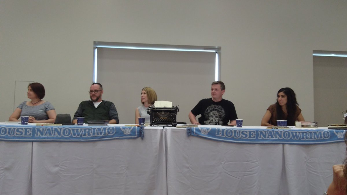 CristyBurne's tweet photo. Write night kicks off with an all star publishing panel! #PerthNano https://t.co/x4E8JeYp4X