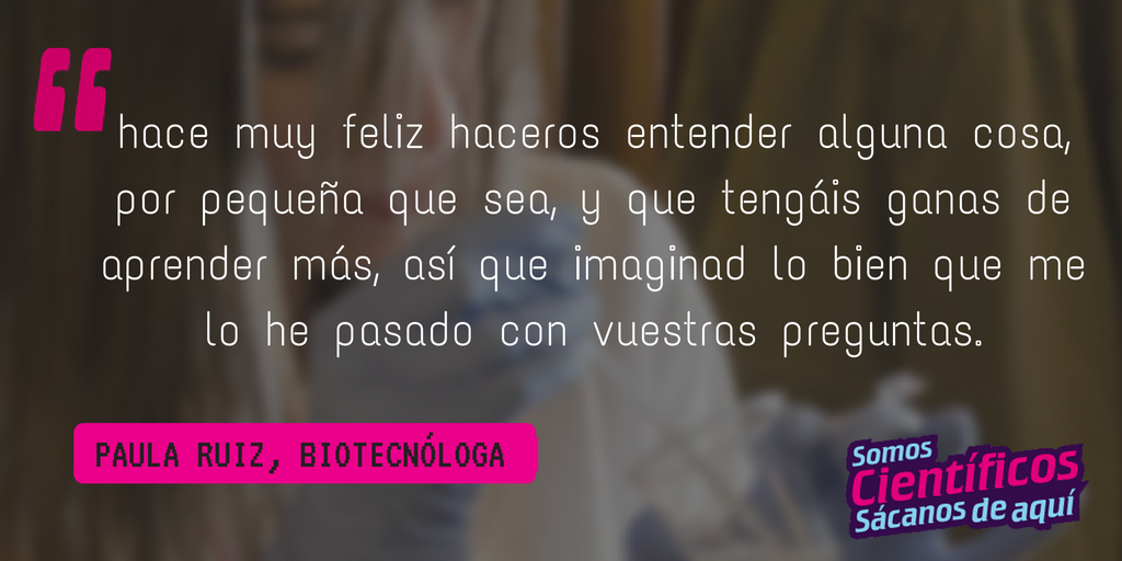 S_cientificos's tweet photo. La ganadora de la #ZonaBo, @pauruihu, de @GVAfisabio y @HdCiencia, se despide así de #Scientíficos  https://t.co/SZ2lpUXEnc https://t.co/UNdwW01XdB