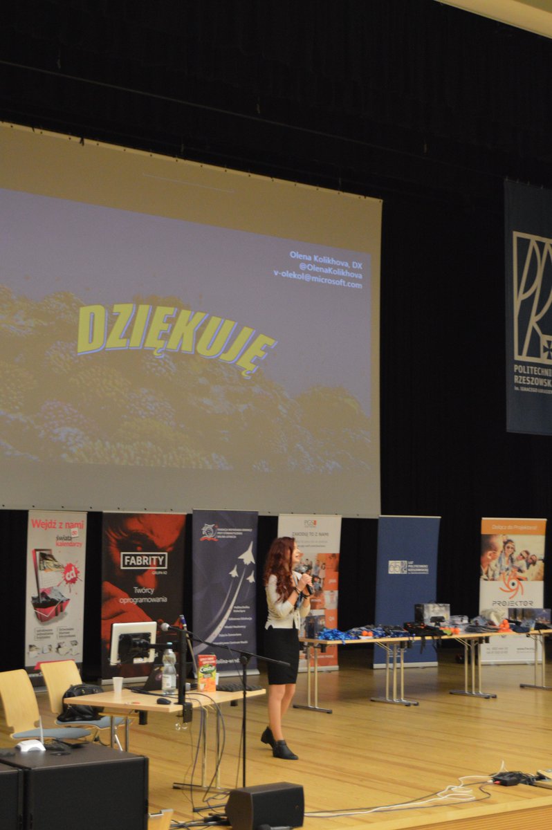 ITADRzeszow's tweet photo. Dziękujemy Pani @OlenaKolikhova za przedstawienie oferty rozwoju @Microsoft dla studentów! #ITADPRZ2016 #Rzeszow #PRz #ITacademicday #IT https://t.co/fVmbcR9TLW