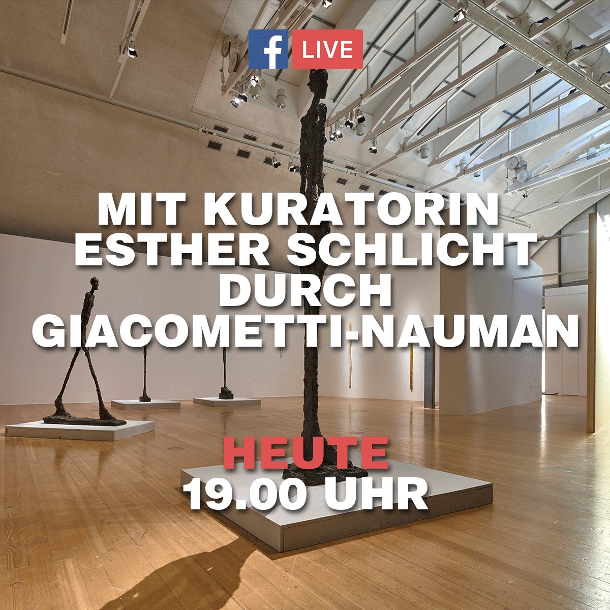 HEUTE AB 19 UHR AUF FACEBOOK #LIVE: #SCHIRN-Kura­torin #EstherSchlicht spricht über die Ausstel­lung #GIACOMETTINAUMAN