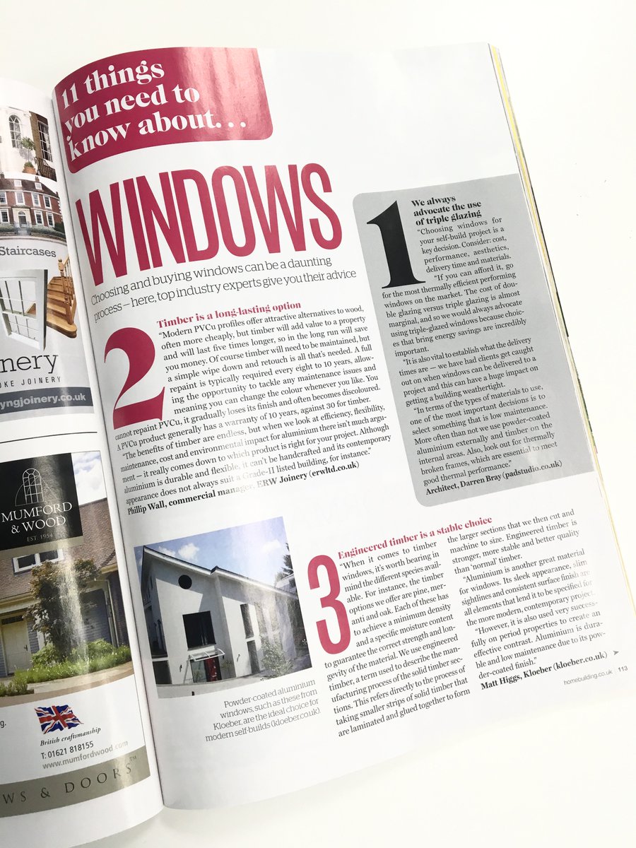 DWLWindows's tweet image. 11 things you need to know about windows - Check out the latest @MyHomebuilding to see our MD, Dan Smith give top industry advice - point 4!