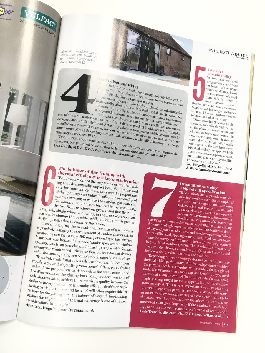 DWLWindows's tweet image. 11 things you need to know about windows - Check out the latest @MyHomebuilding to see our MD, Dan Smith give top industry advice - point 4!