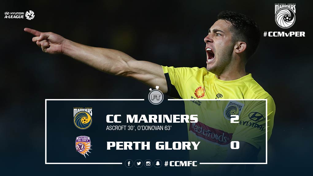 FT 😃 2-0 😃 Two goals. Three points. Clean sheet. Man it feels good 👌🏼 What a way to spend a Thursday night on the Coast #CCMFC #CCMvPER