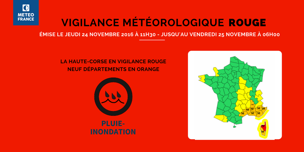 meteofrance's tweet photo. ⚠La Haute-Corse en #VigilanceRouge #PluieInondation
Restez informés ▶https://t.co/bbNAHFUEZc https://t.co/zL8pqMk0ym