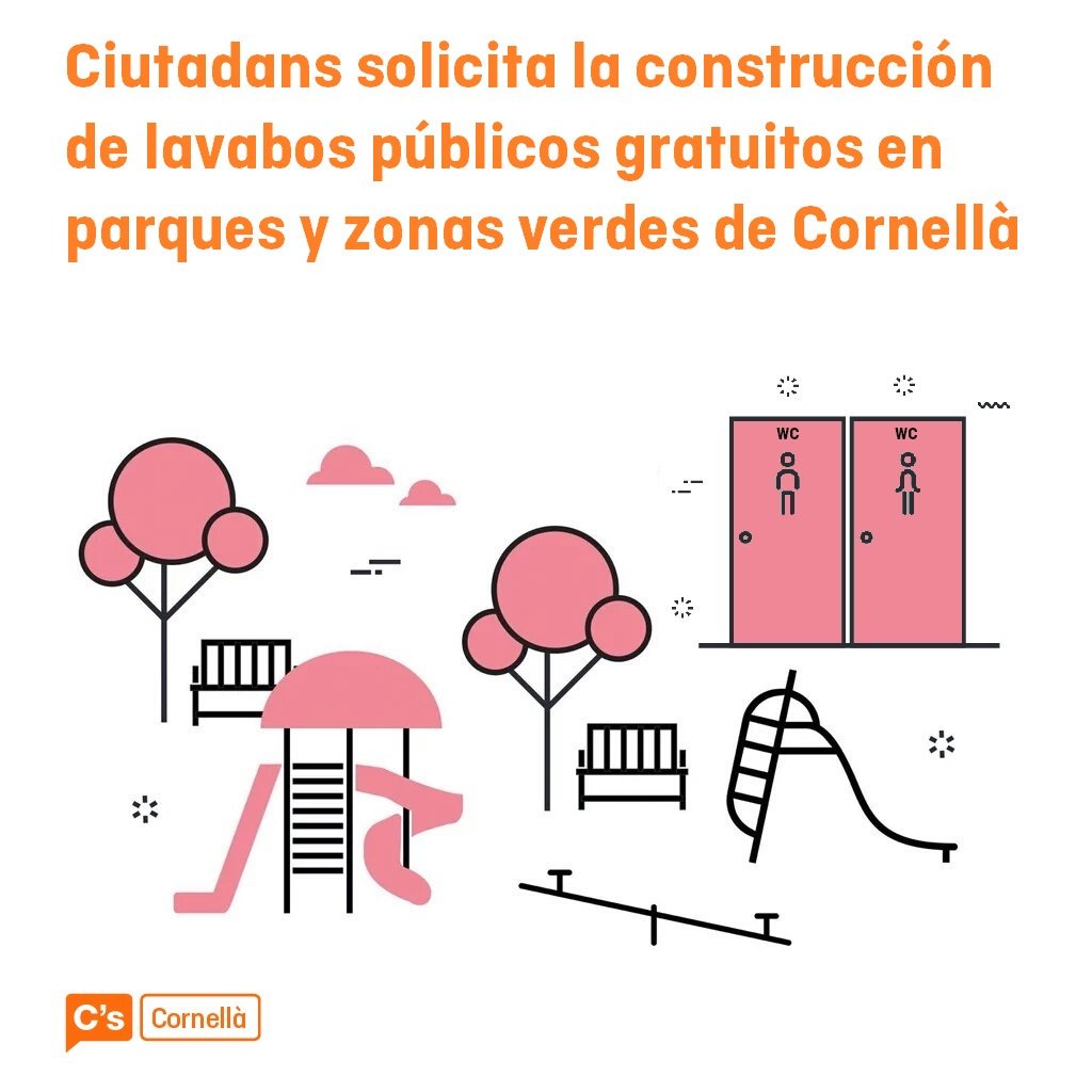 CS_Cornella's tweet photo. Hoy en nuestra moción solicitamos la construcción de lavabos públicos gratuitos en parques y zonas verdes de #Cornellá #CornelláCs https://t.co/uLKNWdtY2X