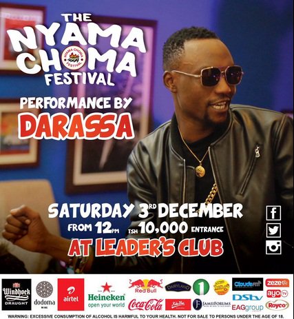 MwananchiNews's tweet photo. #NyamaNaBurudani Jumamosi 3 Desemba 2016 Kuanzia saa 6 Mchana! #NyamaChomaFestival #DarGrandFinale #Tumeiva @FidQ #DogoJanja #Darasa #Mauwa https://t.co/isE0Pdg9Tv