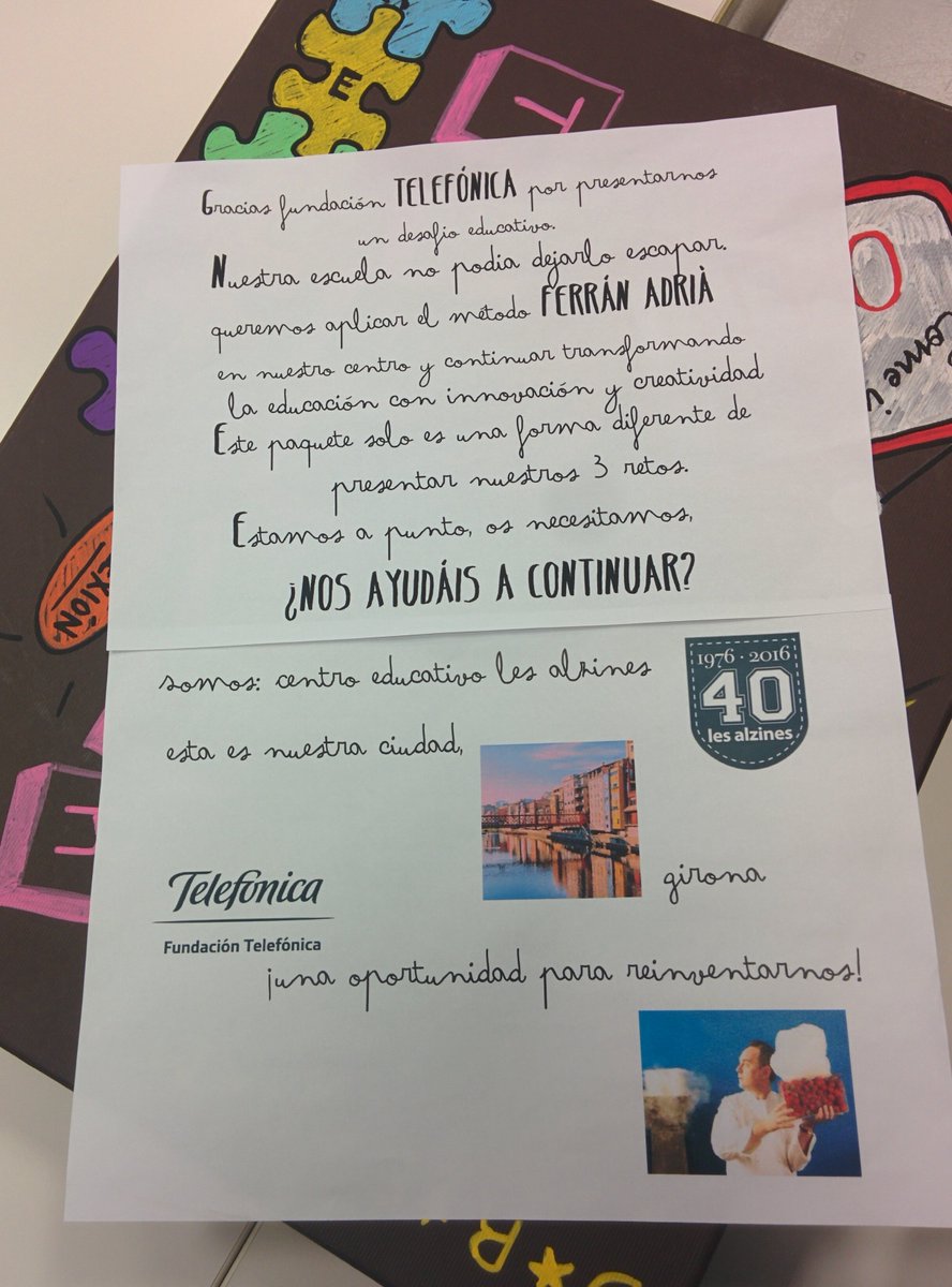 fundacionTef's tweet photo. El viaje #EscuelasCreativasAdrià ya está en marcha. Esta es la presentación que nos ha llegado de @lesalzines. 💡 https://t.co/EZ2PBIBDMd https://t.co/beWcuS1Qzm
