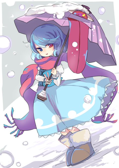 雪が降りましたので、原稿関係ありませんが小傘ちゃん 