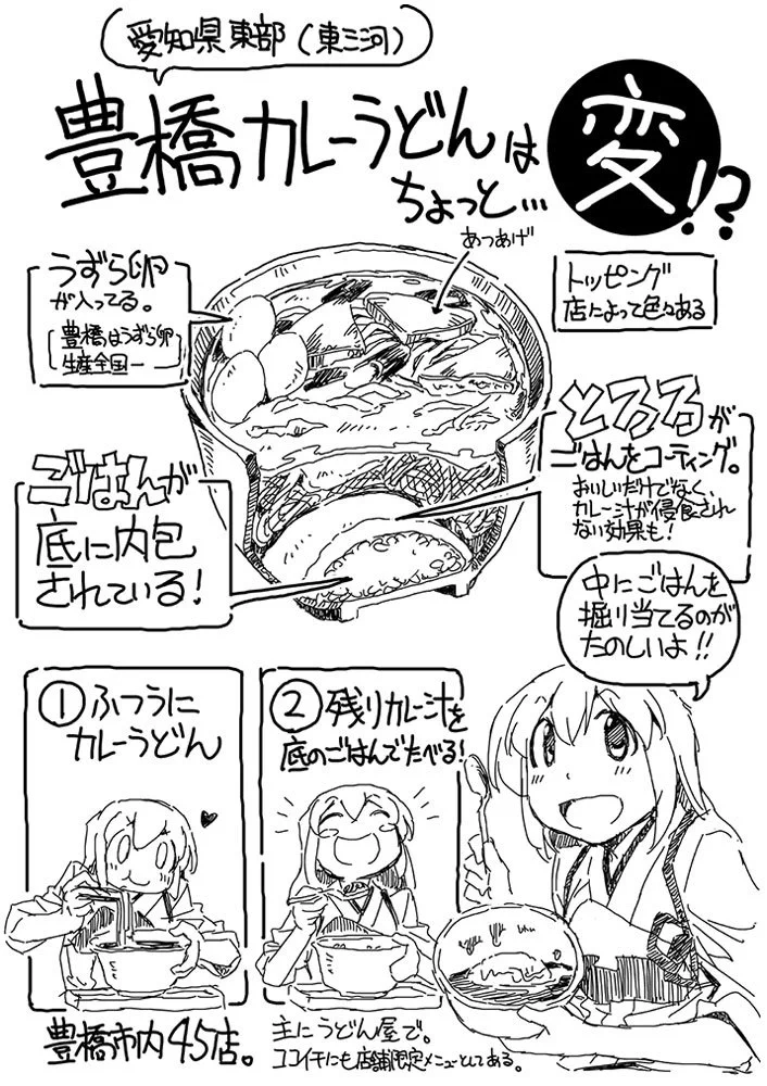 食べてみたい！愛知の豊橋カレーうどんがとろろご飯が入ってて美味しそう！！！