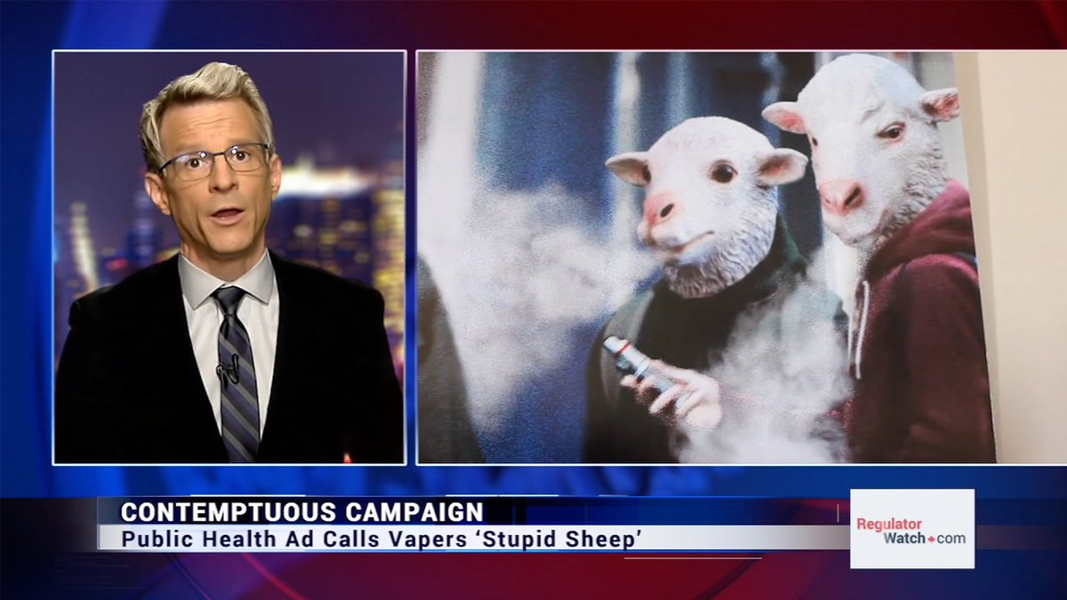 RegWatchCanada's tweet photo. #publichealth calls #vapers STUPID SHEEP @Clive_Bates @slsatel @cancersociety @CDCgov https://t.co/uVr12644VD https://t.co/RzGVM0EdDT