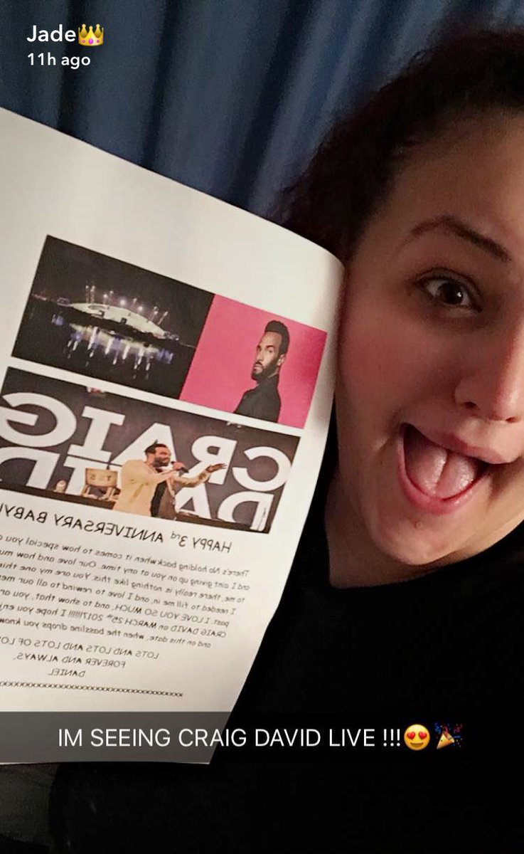 pinkyp15's tweet photo. Seeing @CraigDavid LIVE March 25th 2017!! Standing tickets😍🍾!!! Happiest girl in the world 🎉 xx https://t.co/qMYiD78pVr