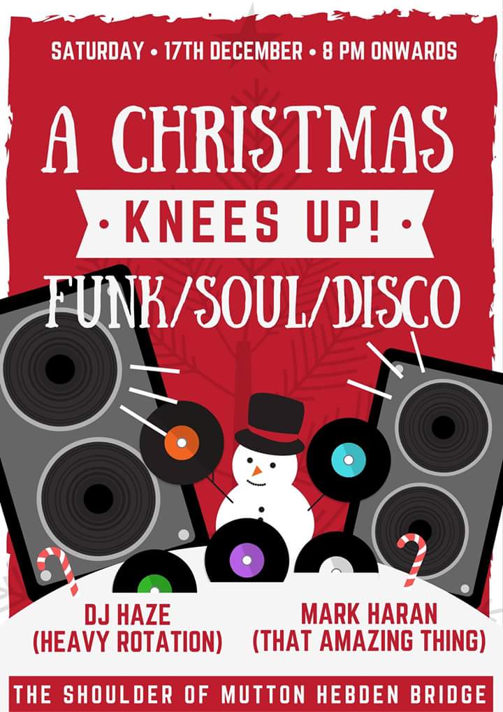 LetDisco's tweet photo. #Christmas knees up @ShoulderHebden 17th December. #DJs #disco #funk #soul #afrobeat #party #HebdenBridge #WestYorkshire https://t.co/pXaSFDB7T9