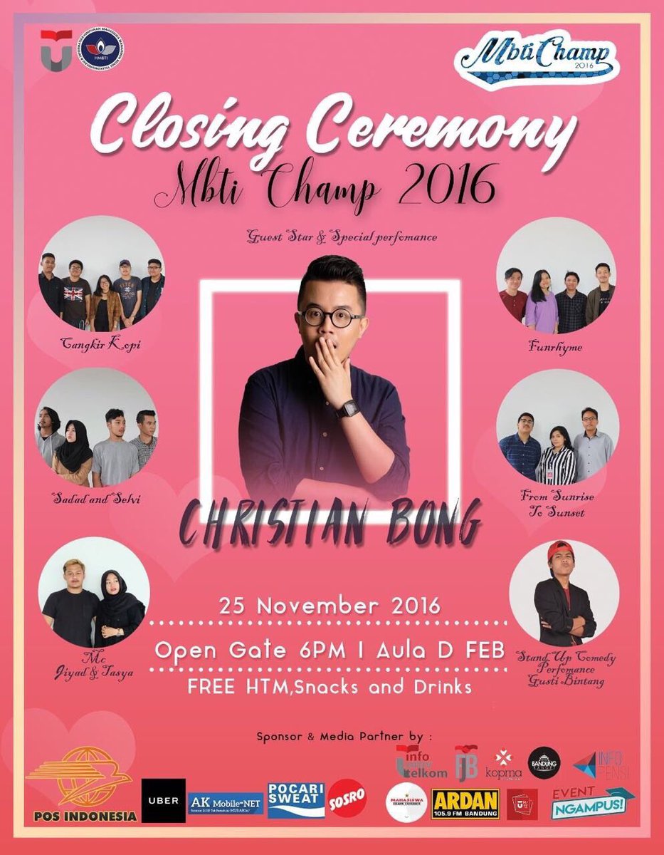 ardanradio's tweet photo. CLOSING CEREMONY MBTI CHAMP 2016
Awarding Night For All Championers with CHRISTIANBONG & Stand Up Comedy “Bintang”.
#HMBTI
#MBTICHAMP2016 https://t.co/Y6JtgqckcA