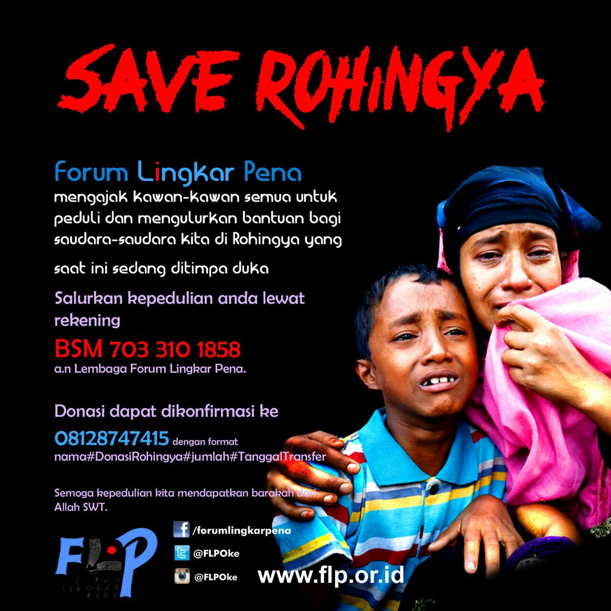 afifahafra79's tweet photo. Untuk membantu saudara-saudara kita muslim Rohingya, @FLPoke kembali menggelar #FLPPeduliRohingya cc @FLPSurabaya @flpyogya @flpjakarta https://t.co/IbiGoZ5qXx