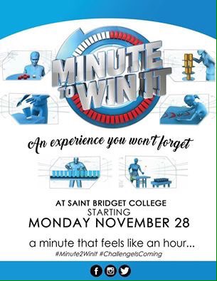 IntegPeeps's tweet photo. Do you want to experience a minute-2-win it challenge? Come &amp; visit our booth! Starting on Nov. 28, 2016 😉 #SOON #ForACause https://t.co/h5FnEukP1H