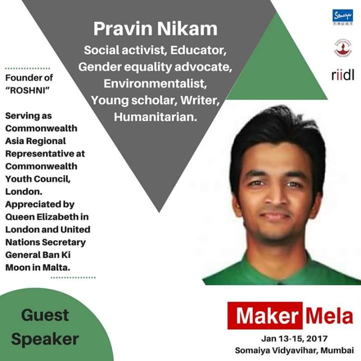 makermelaIndia's tweet photo. Presenting to you the speakers of Maker Mela 2017!⭐
Come &amp; get inspired!
@PravinNikams
#makermelaindia #FAN3 #ROSHNI https://t.co/1nfNgf7tHG