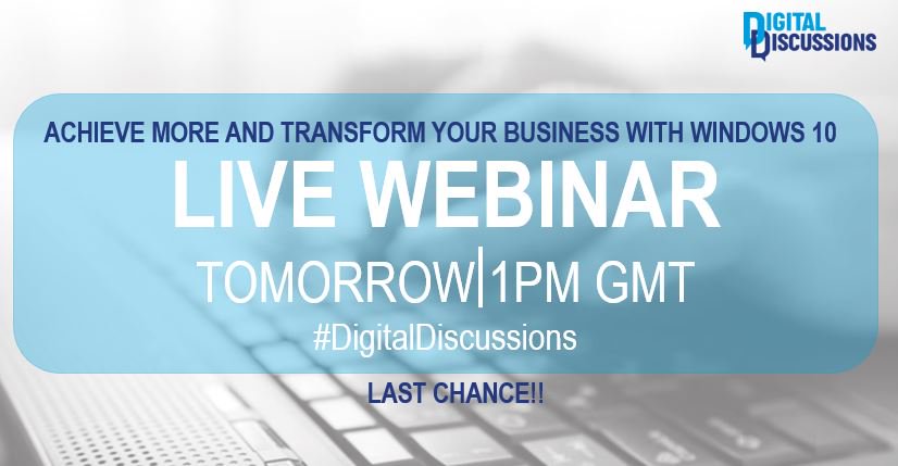 Computacenter's tweet image. Last chance! Dont miss out, Register for the #Windows10 #DigitalDiscussions ow.ly/IgAM305OEj0