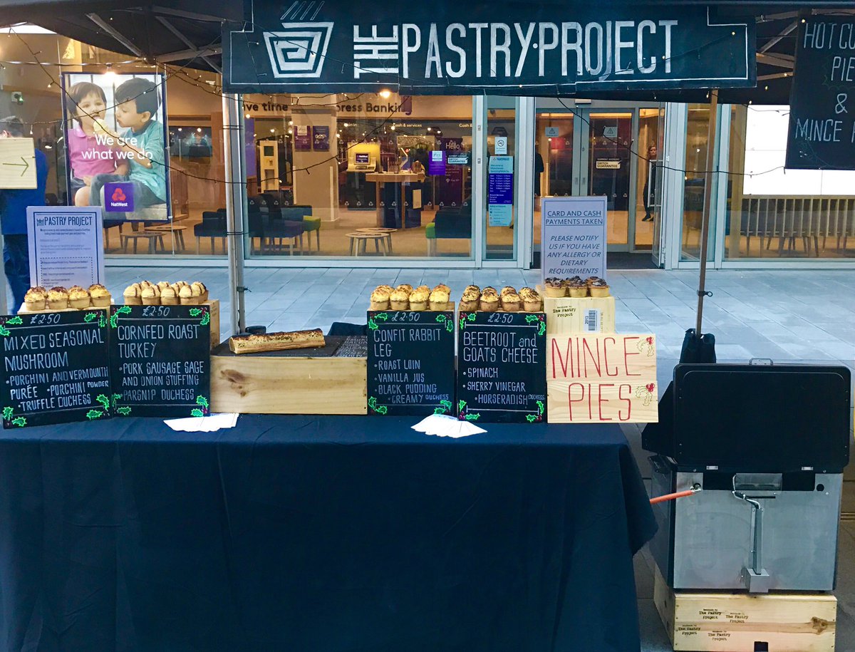 pastryprojectuk's tweet photo. We are all set up again on #spiningfields for @makersmarketmcr ! Come down and say hi and try the best pie's and pastries in #MCR https://t.co/ybuuRpO9hs