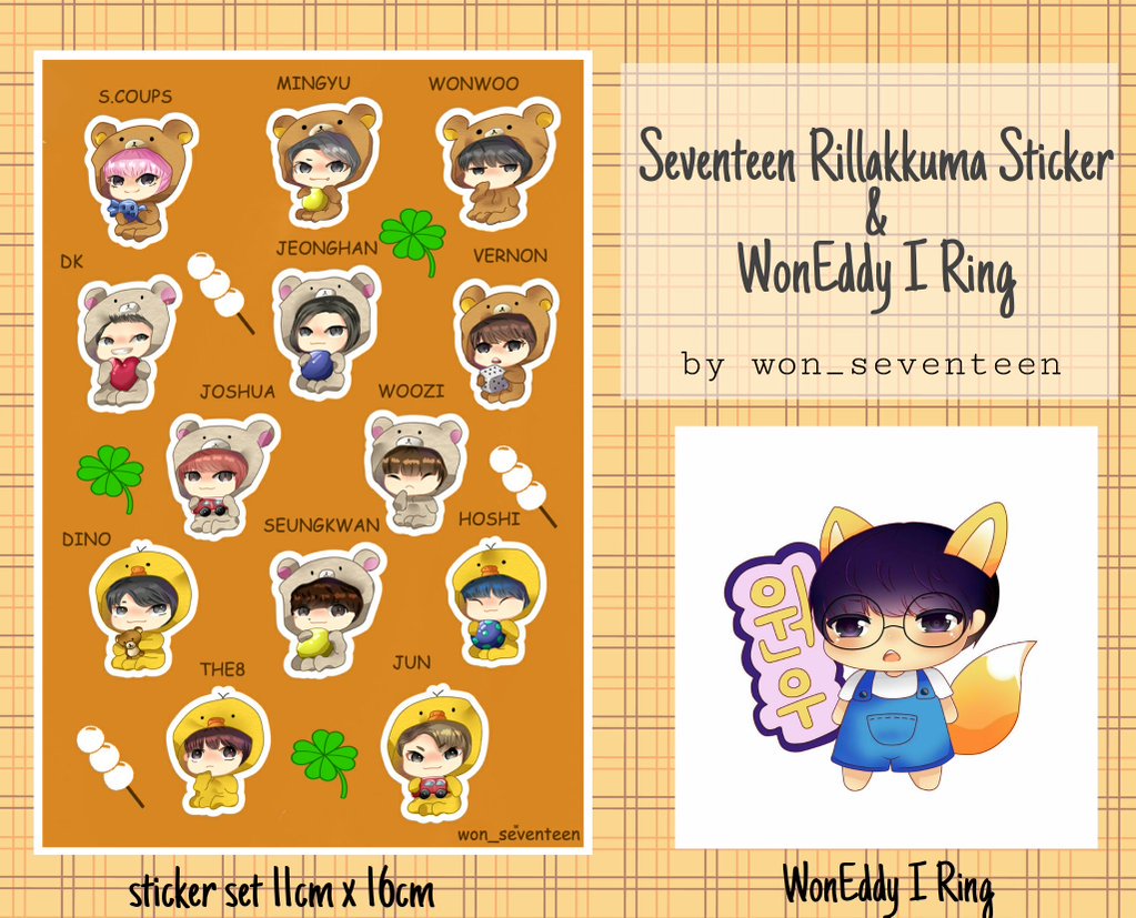 sugamin_93_'s tweet photo. [MY] Seventeen Rillakkuma sticker &amp; WonEddy I-Ring by @won_seventeen
~23/12 
https://t.co/J7EglW66QM
help RT TQ^^ https://t.co/T2md9LAmNB