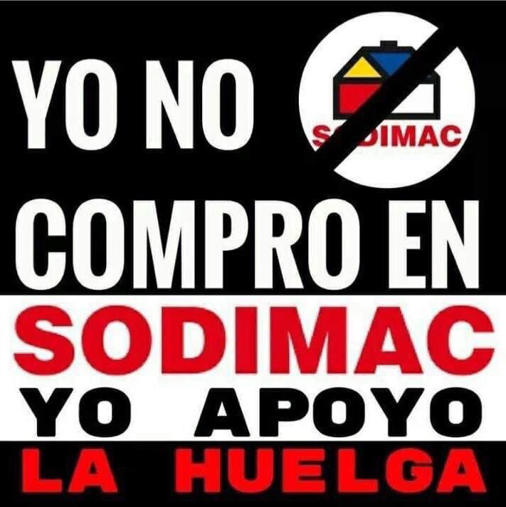 illapu's tweet photo. SODIMAC 15 días en HUELGA!!! 
TODOS A SOLIDARIZAR!!!
Cómo? No comprando en sus locales, así de simple https://t.co/BvBd3gowJL