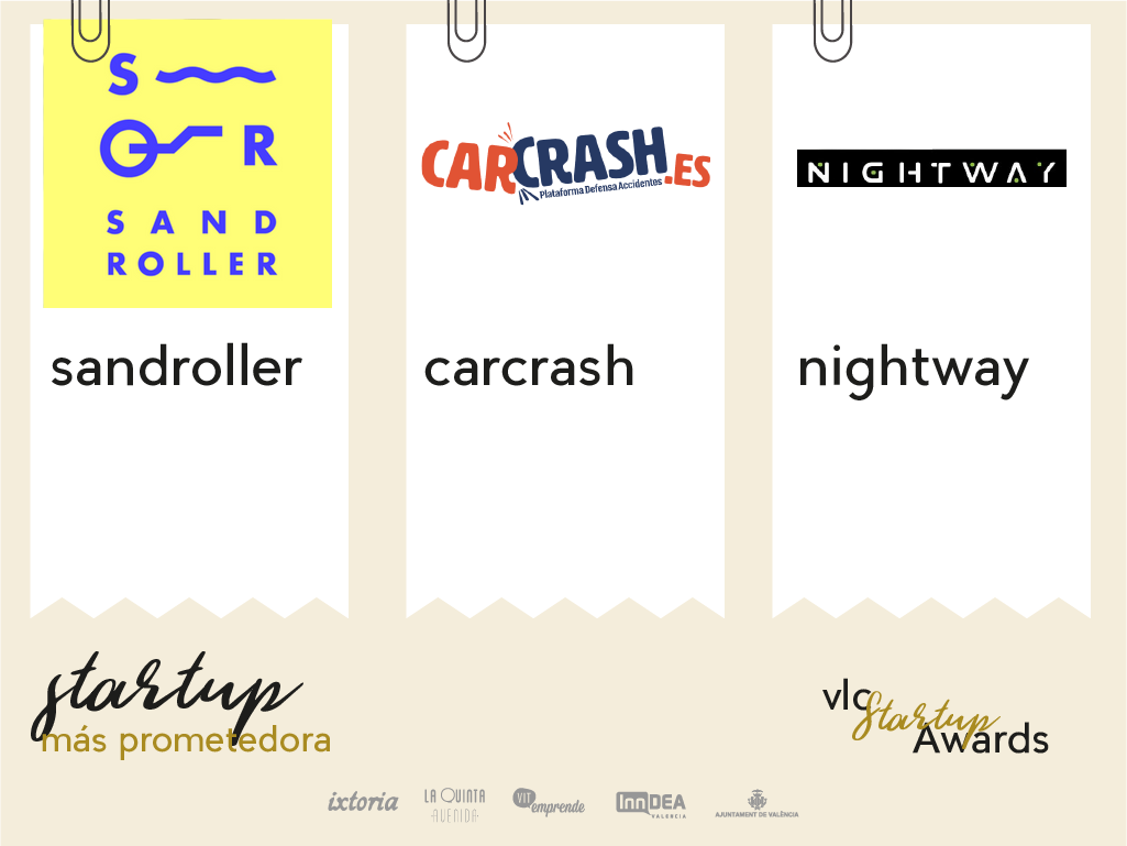 NMSValencia's tweet photo. Cuál es la startup más prometedora: @sandroller @CarCrashOficial @matec_q ?? #VLCStartupAwards https://t.co/ypnRgenLV5 https://t.co/d5K1mkWjp5