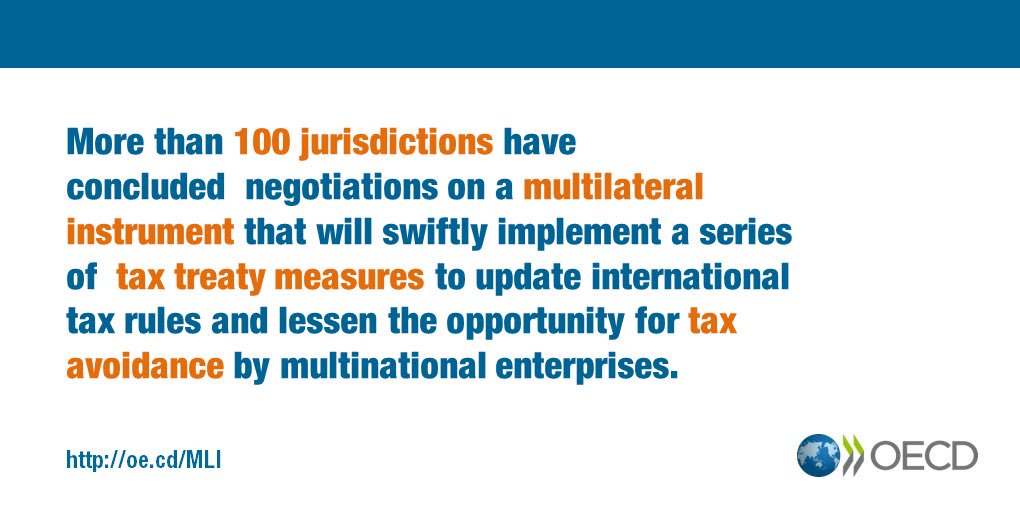 OECDtax's tweet photo. Countries adopt multilateral convention to close #tax treaty loopholes and improve functioning of int'l tax system https://t.co/esPkRlX76p https://t.co/boCvMWpacX
