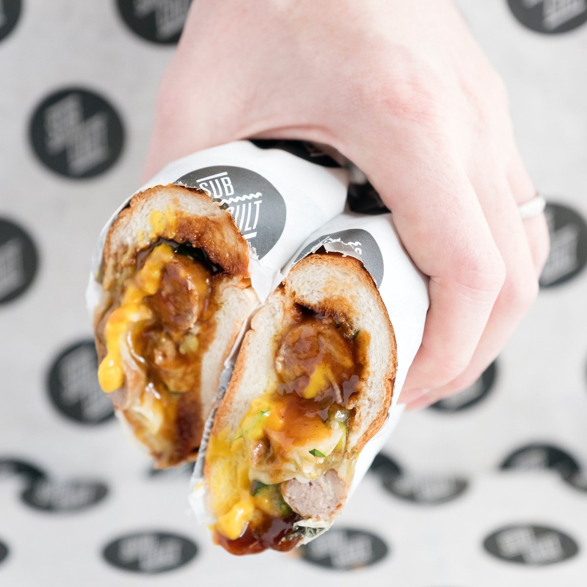 SquareMeal's tweet photo. Duck sausage + Gruyère cheese: the #SellersSub by @tomsstory will be available @SubCultSubs's market locations in December #foodporn #London https://t.co/3UGC1s3cVH