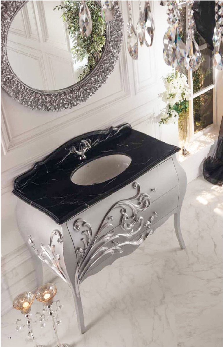 Canaroma's tweet photo. Bathrooms designed in silver impart a startling identity to the decor. #designervanity #silvervanity #bathroom https://t.co/j4rq2ixEIY https://t.co/uIepAJU8K4