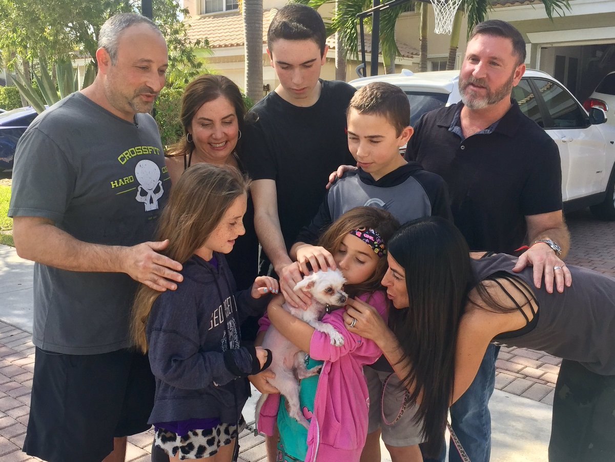 wpbf_terri's tweet photo. Dog stolen 3 years ago from this #delray family just found in #NewJersey - story @ 5! #BellasBack #thanksgiving https://t.co/o2zvTEOCvv