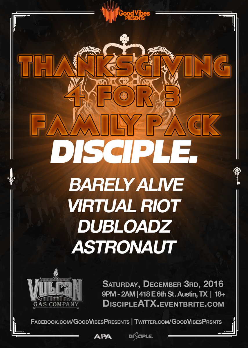 SDPresentsTX's tweet photo. 🦃Thanksgiving👯Fam👬Sale🐷

Gather your fam👫and give thanks🙌🏽for HUGE🎁savings this holiday🐔

Buy 3 tix get 1 FREE here: https://t.co/2DwDYc3rU6 https://t.co/iNsXIsukCx