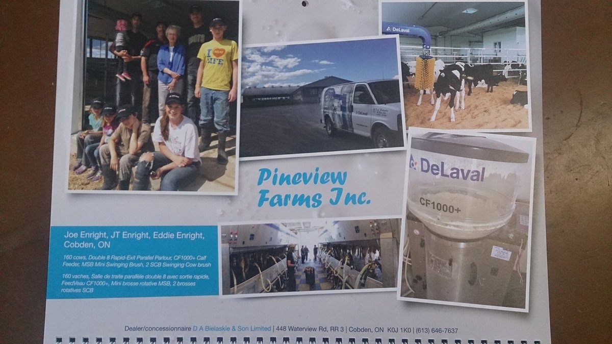 DABielaskie's tweet photo. Got the 2017 calendars in stock now! Featuring the Enrights at Pineview farms! Come pick one up today :) #welivemilk #2017 #calendar https://t.co/3y0j42aPEb