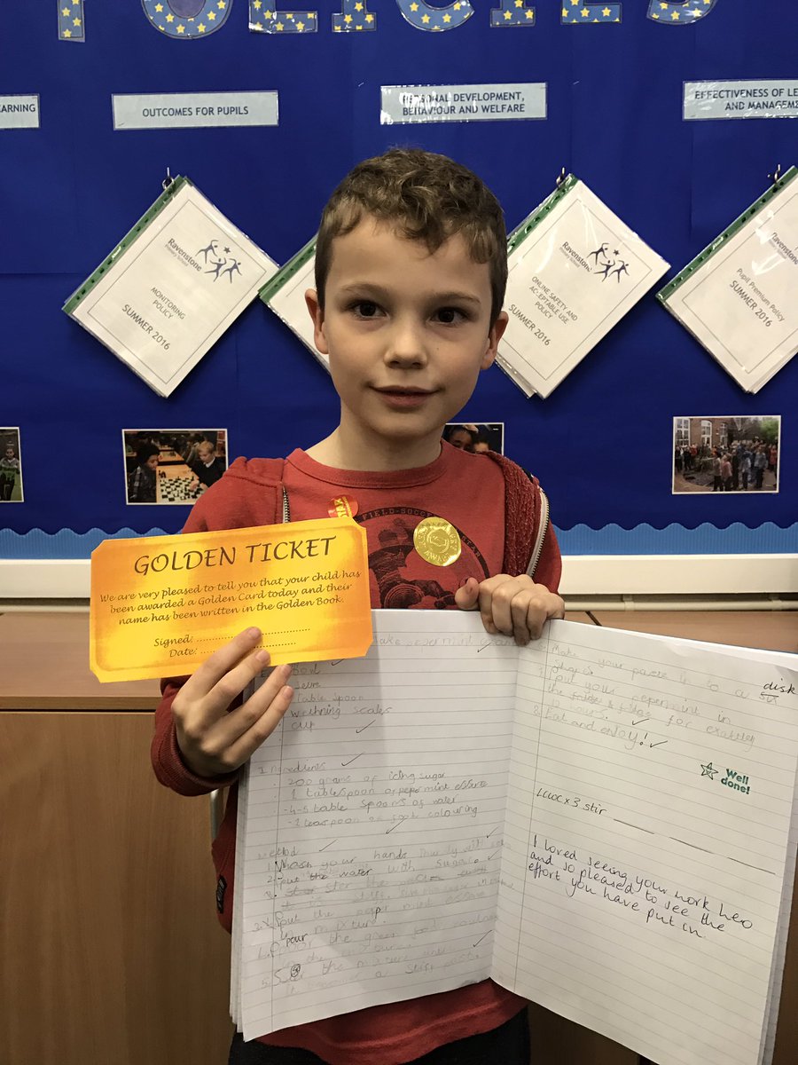 Ravenstone_'s tweet photo. A golden ticket for Leo in year 2 and his amazing writing in literacy 👍😎 https://t.co/UnrLh0wSnN