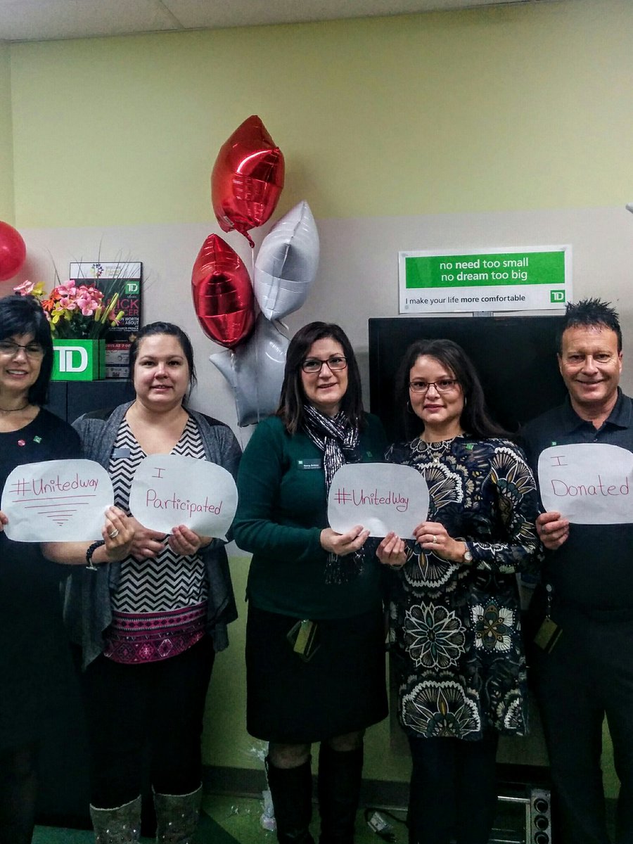 laura_dougan73's tweet photo. TD Team Cambrian Mall #getgiving #unitedway @JaneD_TD @TrevorR_TD @aliciaoakie @EliBoucher_TD @matthewcram_TD  @britton_nancy @UnitedWaySSM https://t.co/3xCReycdCV