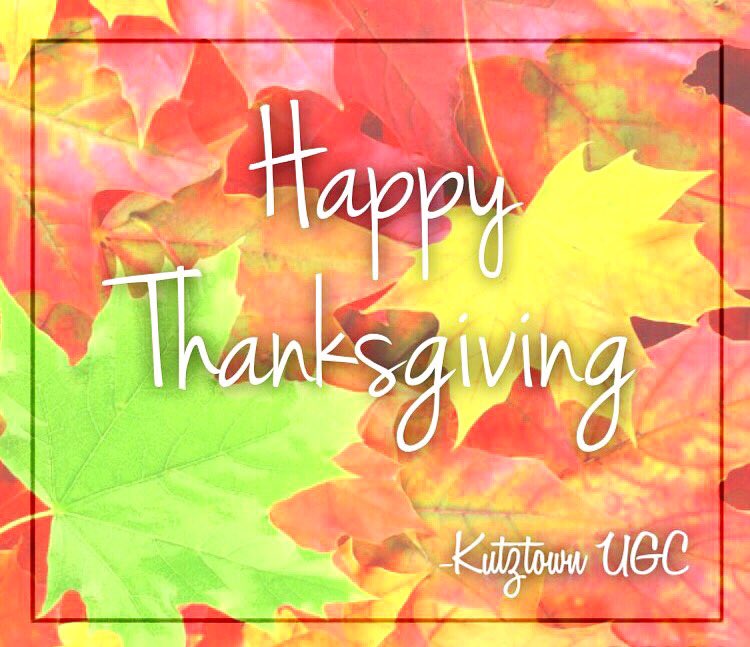 ugckutztown's tweet photo. Happy Thanksgiving from Kutztown UGC! Be safe and enjoy the rest of your break! 🍂🦃🍁 https://t.co/TDDjP9iZJT