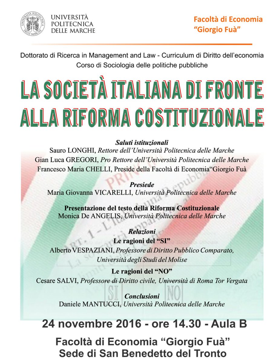 cerionimarta's tweet photo. @UnivPoliMarche #RiformaCostituzionale #san benedetto #facoltaeconomia #aula #gremita #merito https://t.co/BoguC8WANs
