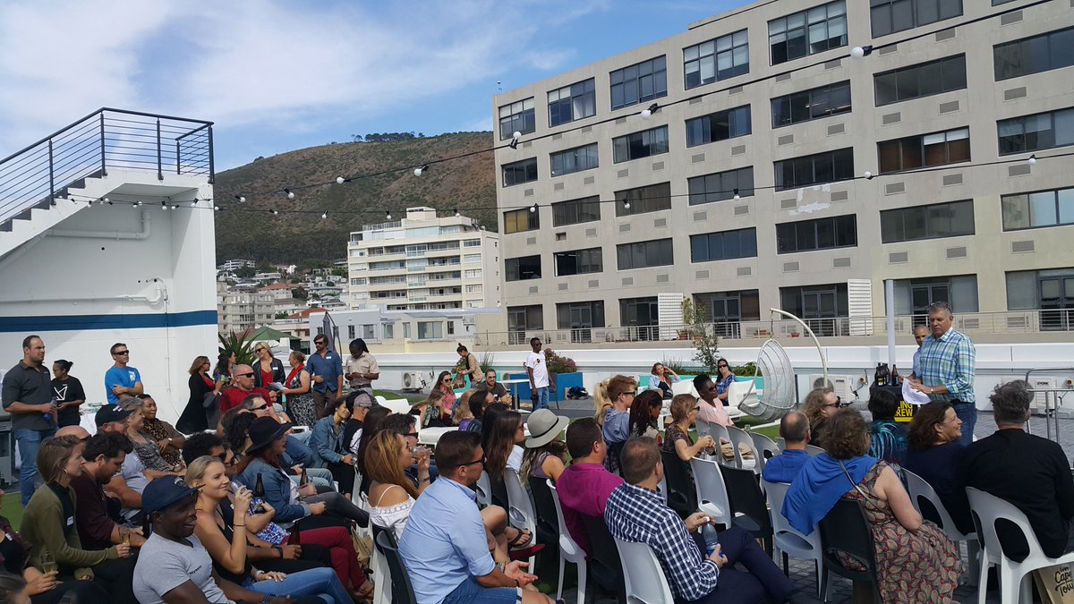 MariusSoU's tweet photo. Tara Gelle giving feedback. #SAYTCMoment #MOJOMagic #MLTtransport #MeetSouthAfrica #Youthtourism from a windy @SeaPointSA https://t.co/k2VFpvNKmW
