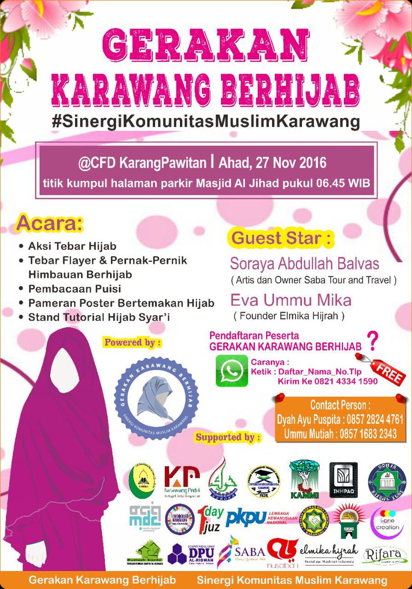 #sinergikomunitasmuslimkarawang mendukung #gerakankarawangberhijab bersama #ummumika dan #sorayaabdullah. Hadir disini yuk