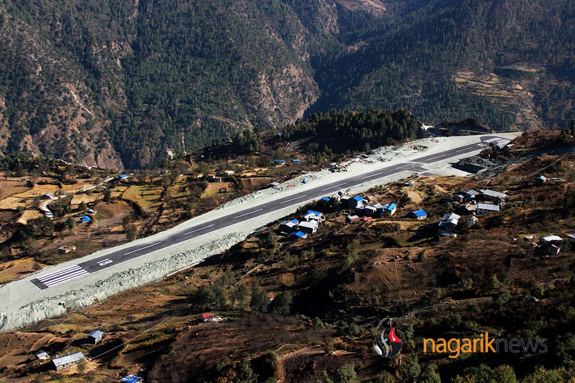 sushbhattarai's tweet photo. An aerial view of the #Talcha Airport at #Mugu district in #Nepal which lies at the height of nearly 3000 metres from the sea level. #AvGeek https://t.co/YjvTiyvbtT