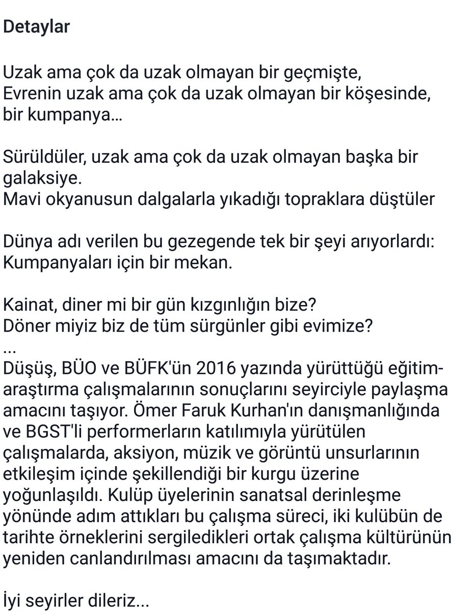 <a href="/buoboun/">BÜ Oyuncuları</a> ve @BUFK ortak produksiyonu 'Düşüş' Ankara'da!!!