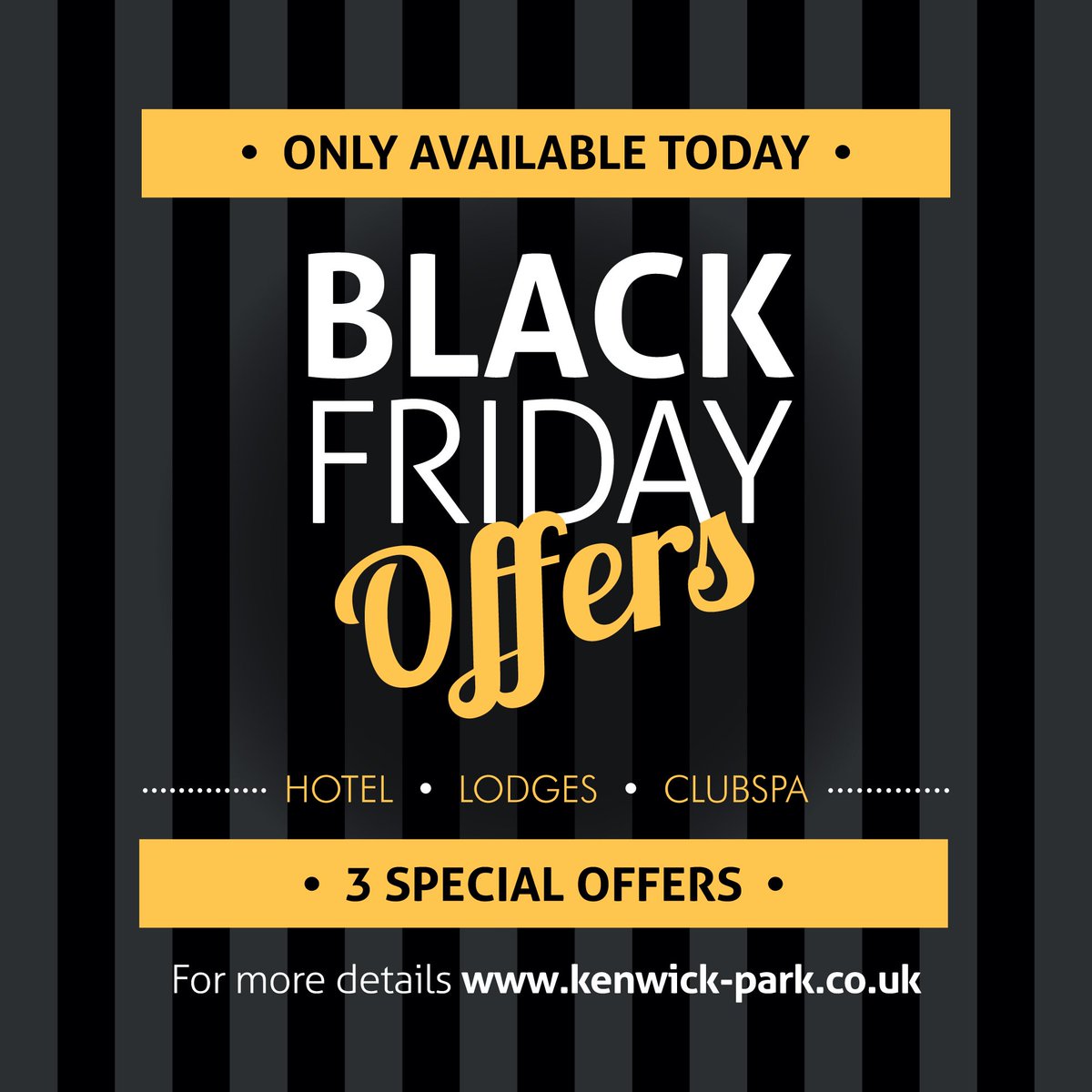 Check out our Black Friday Offers Available to book now until 9pm on Monday 28th November!! #blackfriday #offers #hotel #lodges #spa