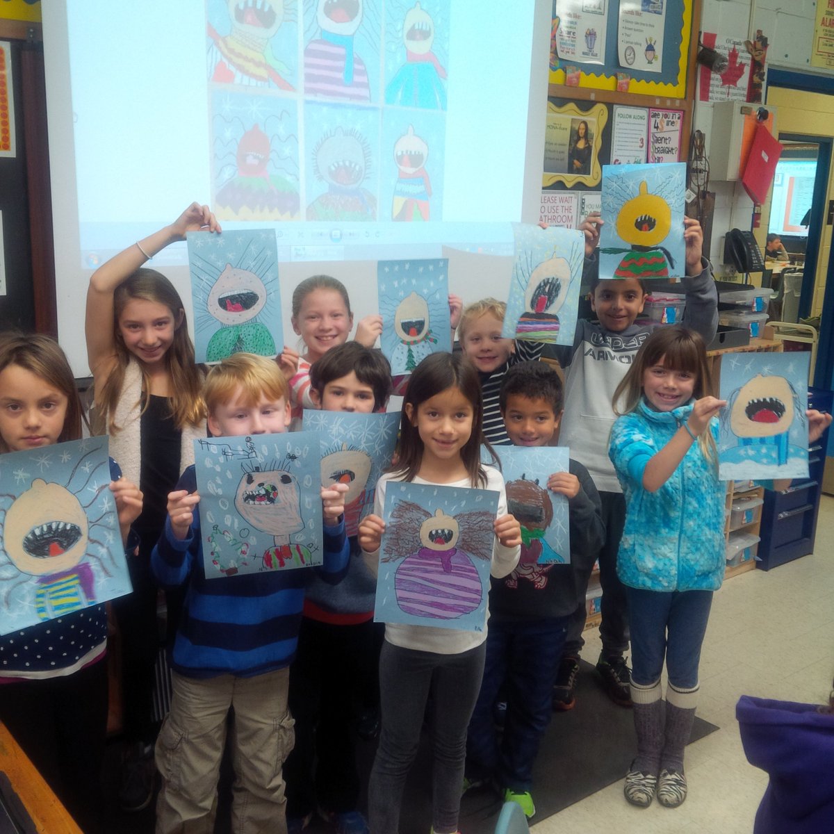 KenolliePS's tweet photo. #ArtDay2016 - "Catching Snowflakes". Who's ready for the best winter tradition! Great work with pastels! https://t.co/bR3Mpk4sxS