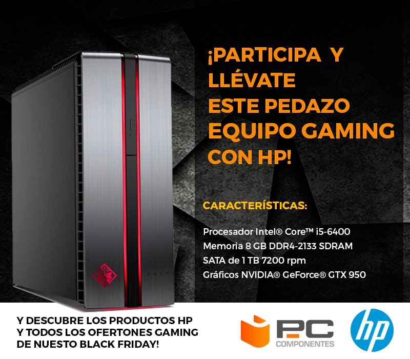 Cambiamos hashtag! RT+Follow y comenta con #BFPcComponentesGaming No te pierdas nuestras ofertas Black Friday aquí: bit.ly/2gpEdj9