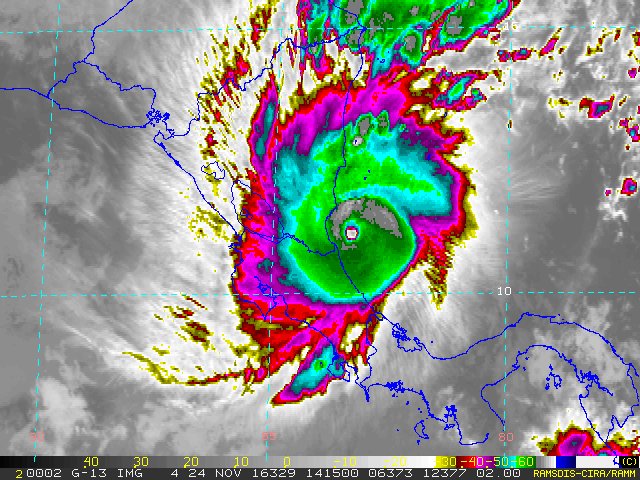 CRPBaru's tweet photo. 24Nov 9:55am Imagen Satelital Infraroja Sobre Panamá y Costa Rica, Áreas de Riesgo a Inundaciones y Deslizamiento de Tierra, ⚠ en las vias https://t.co/qgcXC6dEtM